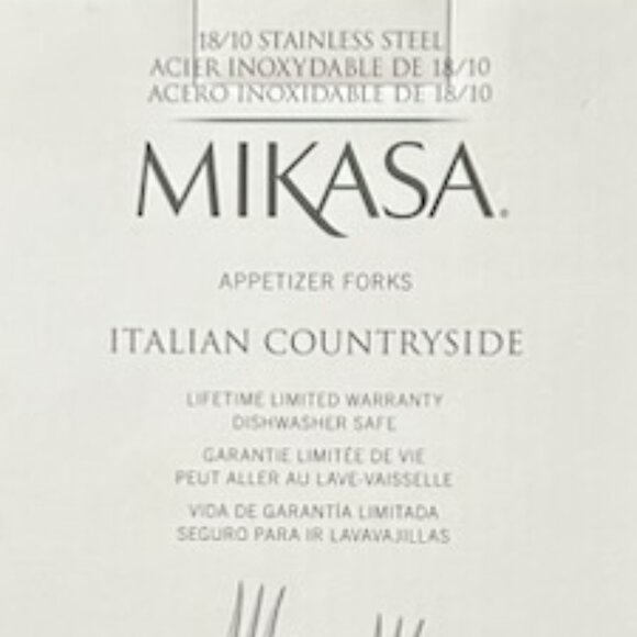 NIB Mikasa Italian Countryside Appetizer Forks Set of 4 - Picture 8 of 8